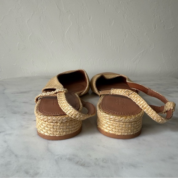 ASOS Beige Raffia Slingback Flats Size 8 - Picture 7 of 8